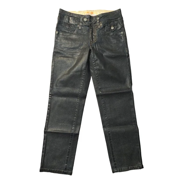 John Galliano Embossed G Midnight Blue Coated Cotton Sparkle Cropped Jeans Sz 25 - Picture 6 of 16